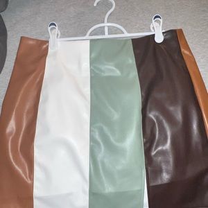 Multi Colored Leather Skirt